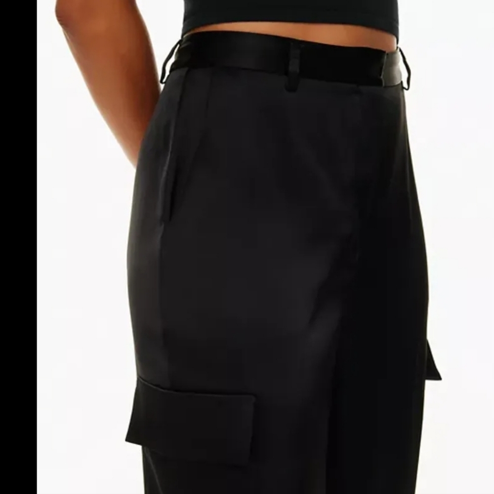 Babaton Black Wide-Leg Cargo Trousers
